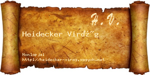 Heidecker Virág névjegykártya